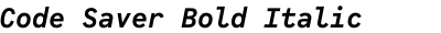 Code Saver Bold Italic